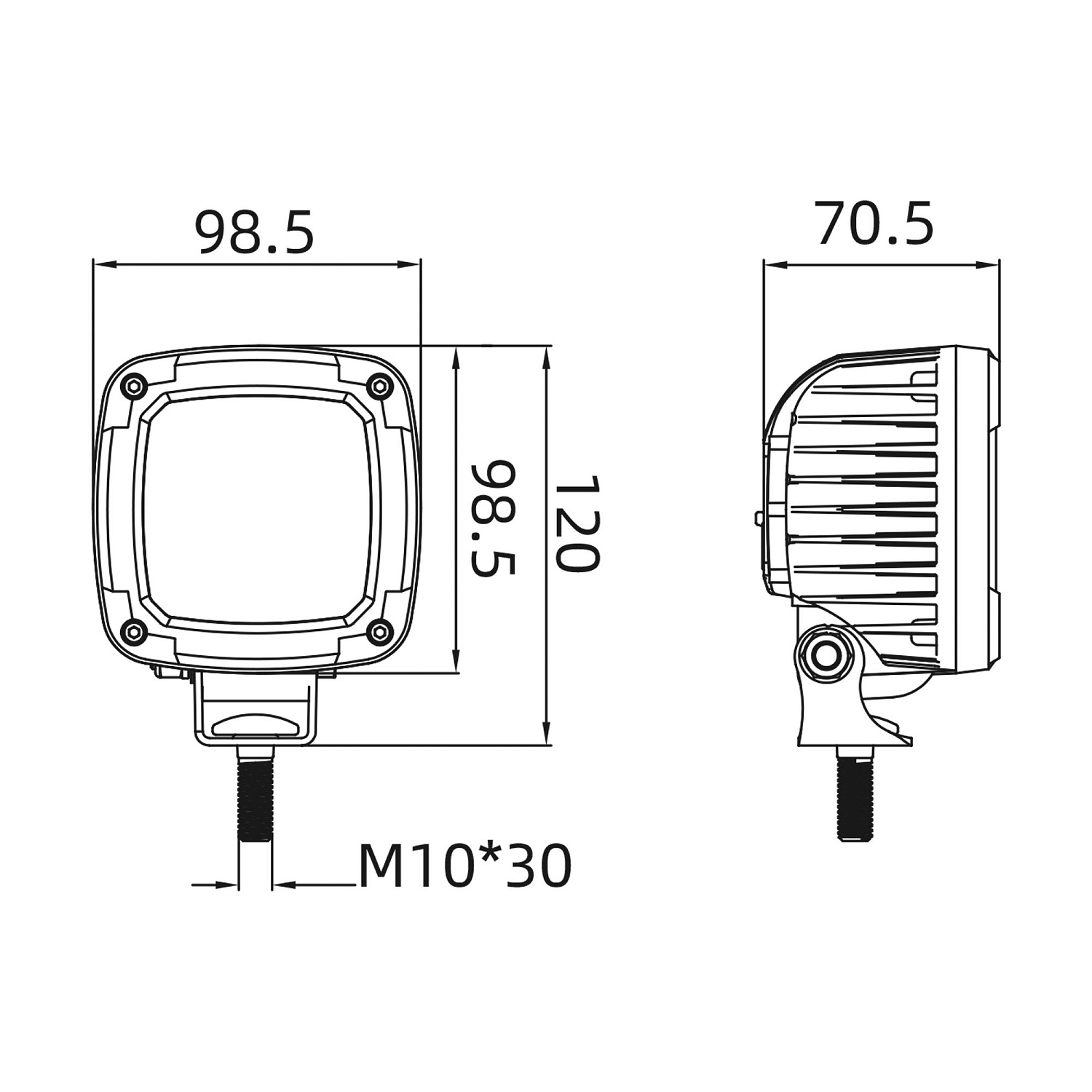 Светодиодная фара рабочего света LEDWORKER E2111-1 (27W, 405Lm, blue)