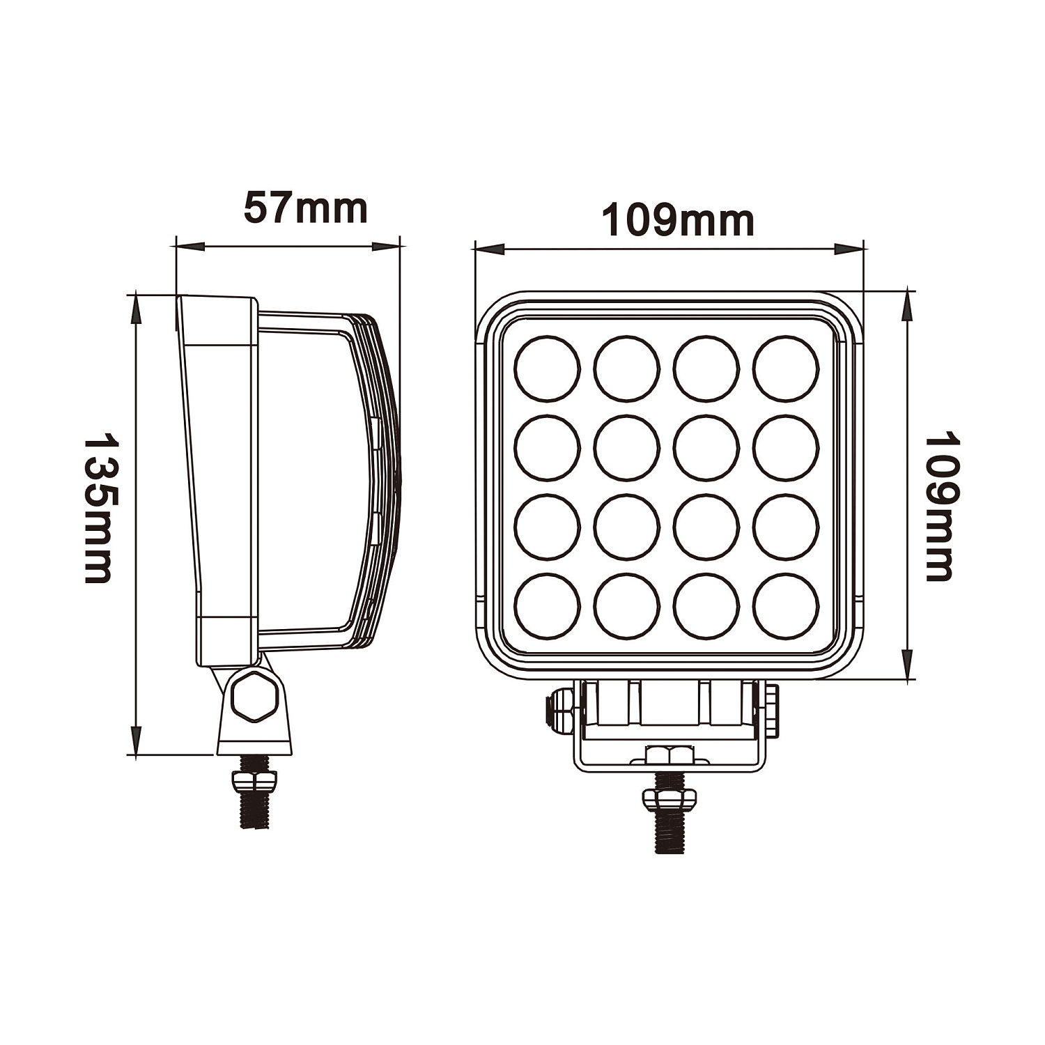 Светодиодная фара рабочего света LEDWORKER E-WL-LED-00036 (48W, 4000Lm, combo)