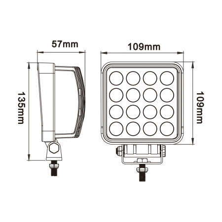 Детальное изображение товара - Светодиодная фара рабочего света LEDWORKER E-WL-LED-00036 (48W, 4000Lm, combo)