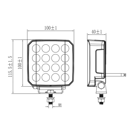 Детальное изображение товара - Светодиодная фара рабочего света LEDWORKER E-WL-LED-00036S (60W, 9120Lm, flood)1