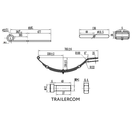 Детальное изображение товара - Рессора TRAILERCOM 5L