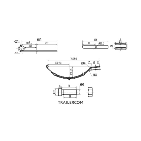 Детальное изображение товара - Рессора TRAILERCOM 4L RM