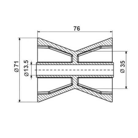 Детальное изображение товара - Носовой ролик TRAILERCOM COMT-1224432 (L-76мм, оранжевый, PU)