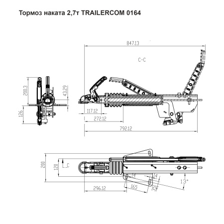 Детальное изображение товара - Тормоз наката 2,7т TRAILERCOM 0164